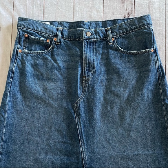GAP Denim Maxi Skirt Women’s 18 Blue Long Front Slit High Rise Cottagecore Boho - Picture 6 of 16